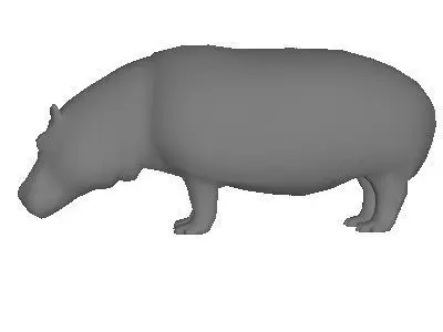 Low Poly Hippopotamus Low-poly 3D model