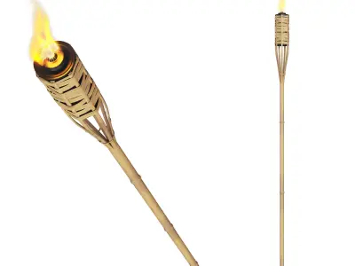 Bungalow Torch Bamboo 3D model