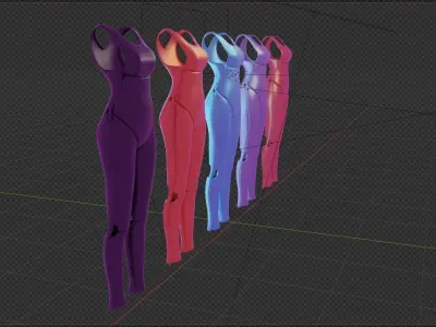 Overalls Anime  - Game Ready 3D model - UE4 -UE5 - in Blender  Low-poly 3D model