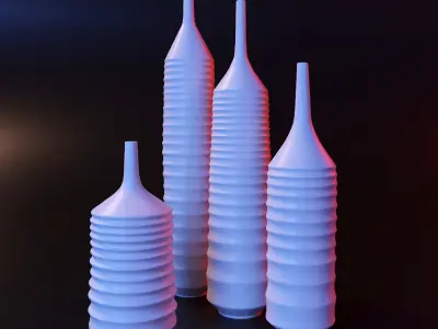Vase set 2 three vases 3D print model