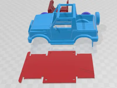 Suzuki Samurai Convertible - Separate Parts STL Model 3D print model