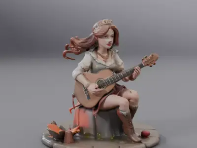 woman bard sculpture 3D model