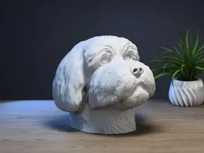 dog head Headphone Stand dog head Headset Stand  3D print model