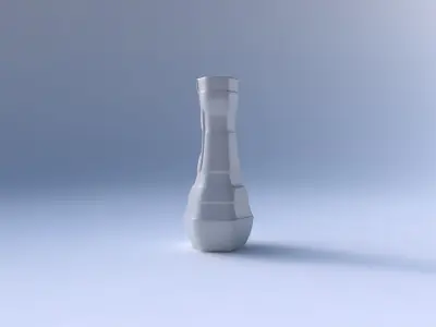 Vase larger opening hexagon with smooth ribbons 3D print model