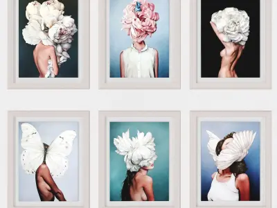 Art Frams 12- 6 Art Flower Head Woman 3D model