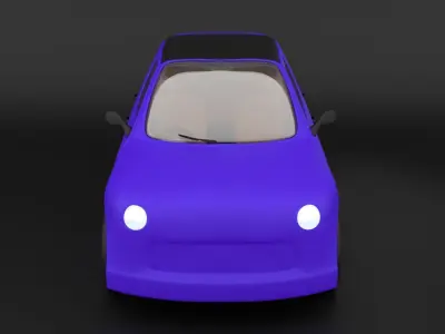 Stylized Cartoon Car Rigged 3D Model Low-poly 3D model