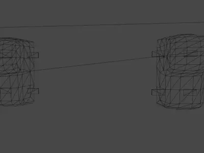 Cushion pair of airbags on wall 3D model