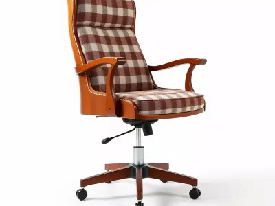Plaid Office Chair model pack Low-poly 3D model