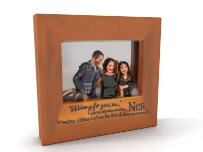 Wooden Picture Frame Model Pack with Inspirational Text Low-poly 3D model