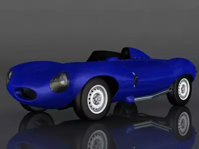 Jaguar D type Low-poly 3D model