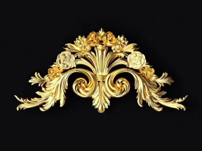Central decor ornament for furniture 3D model 916