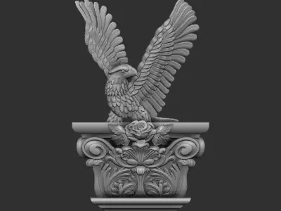 EAGLE CARVED ARCHITUAL ORNAMENT -BASS RELIEF 3D print model