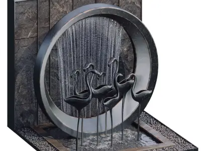 Waterfall fountains cascade 37  3D model