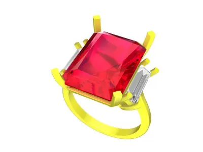 A7570 Luxury Korean Style Diamond Women Ring 3D Model 3D print model