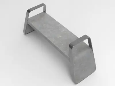 Futh Bench Low-poly 3D model