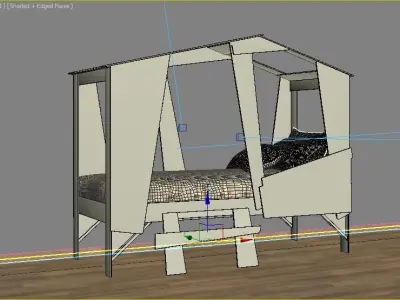 children cabin bed 10 3D model