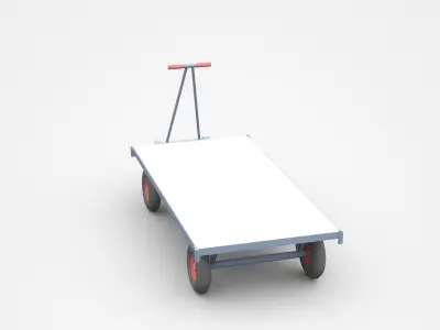 Empty Small Container Cart 3D model