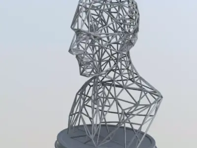 NIKOLA TESLA BUST WIREFRAME VORONOI WIREMESH MESH 3D print model