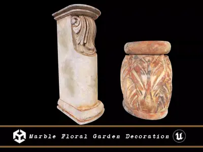 Marble Floral Garden Decoration Low-poly 3D model purchase