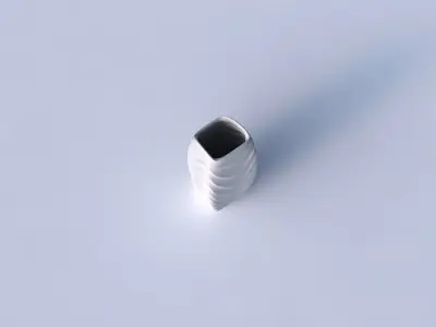 Vase arc rectangle with curved horizontal wavy sections 3D print model