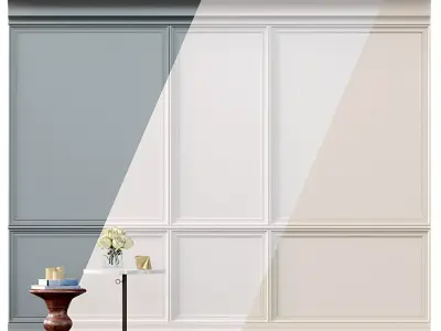Wall molding 2 Boiserie classic panels Low-poly 3D model