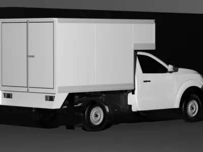 nissan np300 2017 dry box Low-poly 3D model