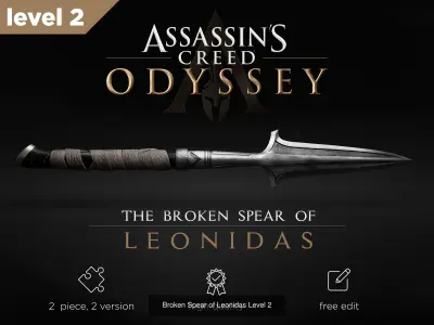 Broken Spear of Leonidas Level 1-3 3D Model Collection