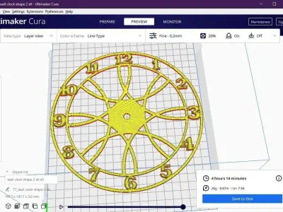 shape 2 wall clock 3D print model