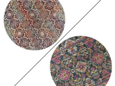 Round Rug Set 176 3D model