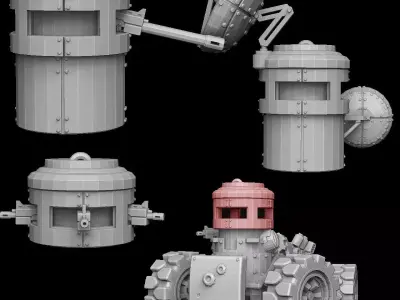 Tank Turret Pillboxes 3D print model