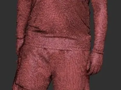 Muscular young man stretching leg in sports outfit 245 Low-poly 3D model