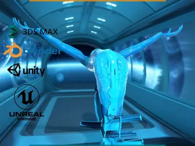 Futuristic Alien model pack Low-poly 3D model