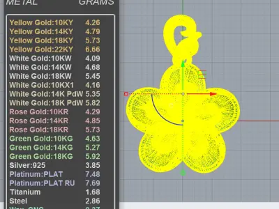 Large Diamond Flower Pendant  3D print model