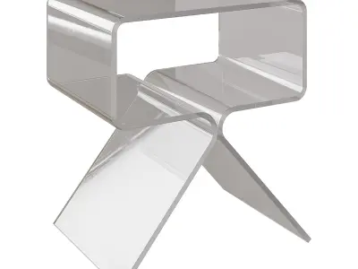 Acrylic Side Table - 3 Color Options 3D model