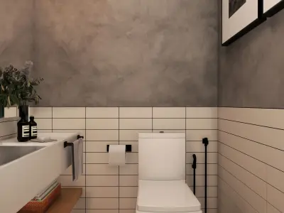 Bathroom modern with wooden accents Free 3D print model
