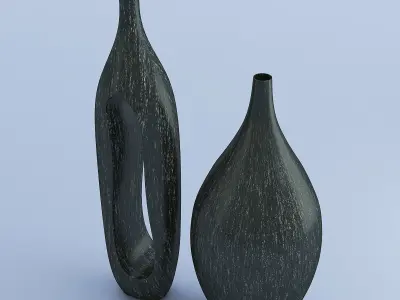 Wooden Vases 3D model