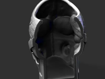 Skull  Penholder  with mask vol2cum flowerpot home decor art 3D print model