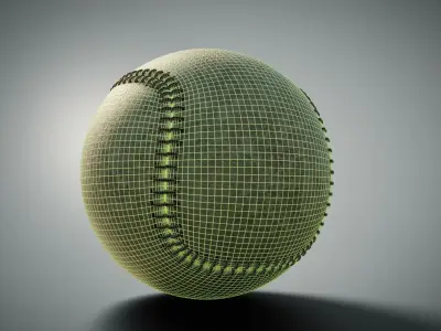 Baseball ball Free low-poly 3D model