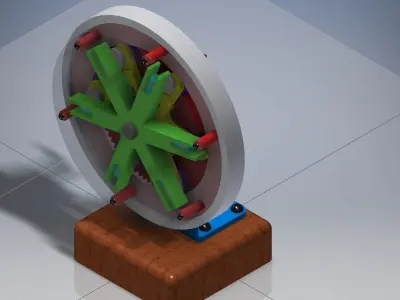 SELF PROPPELLED FLYWHEEL STEAM ENGINE 3D print model