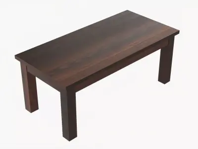 Wooden rectangle coffee table 3D model