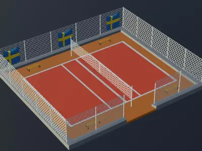  Volleyball Stadium - Sweden Low-poly 3D model