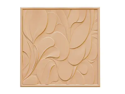modern panel wall decor set wall relief mural CNC 135 3D model