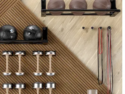 Home Gym Yoga Fitness Decoration Light Set 049  3D model