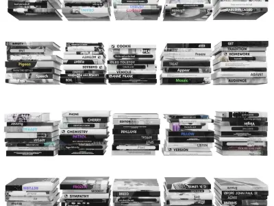 Books 150 pieces 2-5-2 Low-poly 3D model