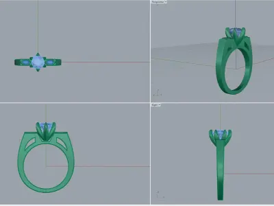 Diamond ring 3D print model