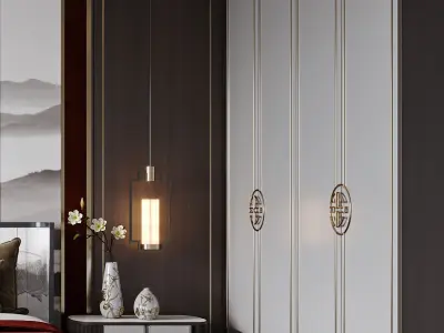  Chinese Bedroom interior 133 3D model