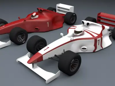 Formula 1 Car Type 3D Models Low-poly 3D model
