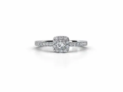 ZDR070 diamond engagement ring gold 3D print model