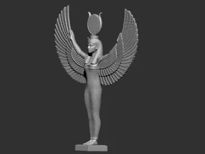 Egyptian Goddess Isis wings statue  3D Printable model 3D print model
