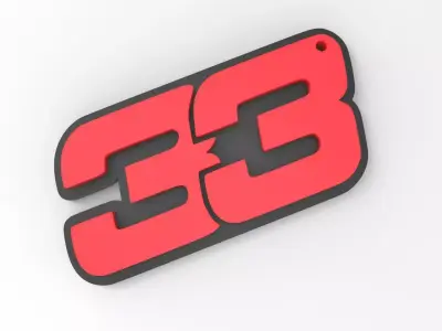 Max Verstappen no 33 F1 Keychain - 3D Printable Model 3D print model